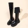 Two Knee-high Boots for Women 2025 Autumn and Winter New Martin Boots Thick-soled Small Man Taller and Thinner Long Boots