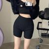 Women's High-Waisted Knitted Safety Shorts - Elastic, Slimming, Warm Base Layer Wool Pants