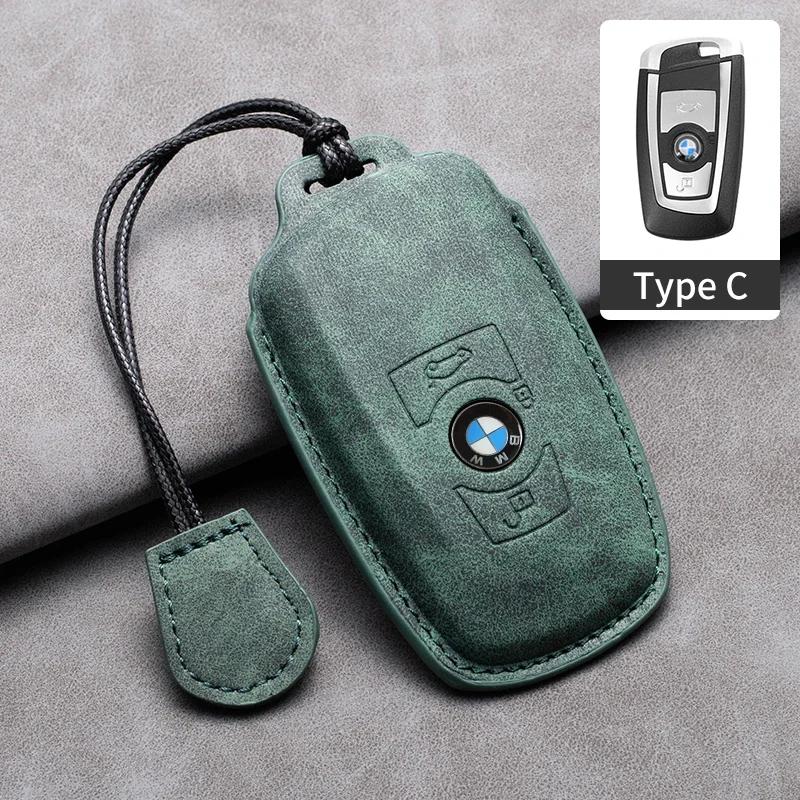 2025 Suede Leather Car Smart Key Case Fob Cover Shell For BMW 1 2 3 4 5 6 7 Series X1 X3 X4 X5 X6 F36 F25 F26 F30 F34 F10 F0