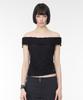 ROCKCAKE Off Shoulder Shirring Top - Black