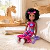 Realistic Reborn Doll African American Vinyl Body Soft Touch Doll with Curly Hair and Fashion Outfit for Kids Collectible Toy Gift