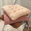 1Pc Thicken Thick  Mat Plush Warm Thick Chair Cushion Home Dining Chair Cushion Plain Color Seat Cushion Simulated Rabbit