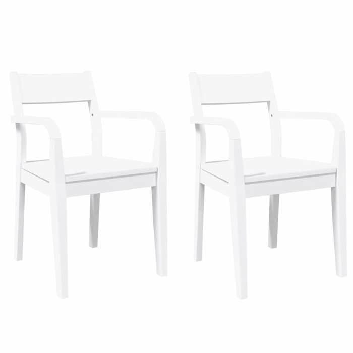VidaXL Chaises à manger 2 pcs blanc bois massif caoutchouc, chaise à dîner, chaise, chaise de salon, chaises à dîner, chaise 4102513