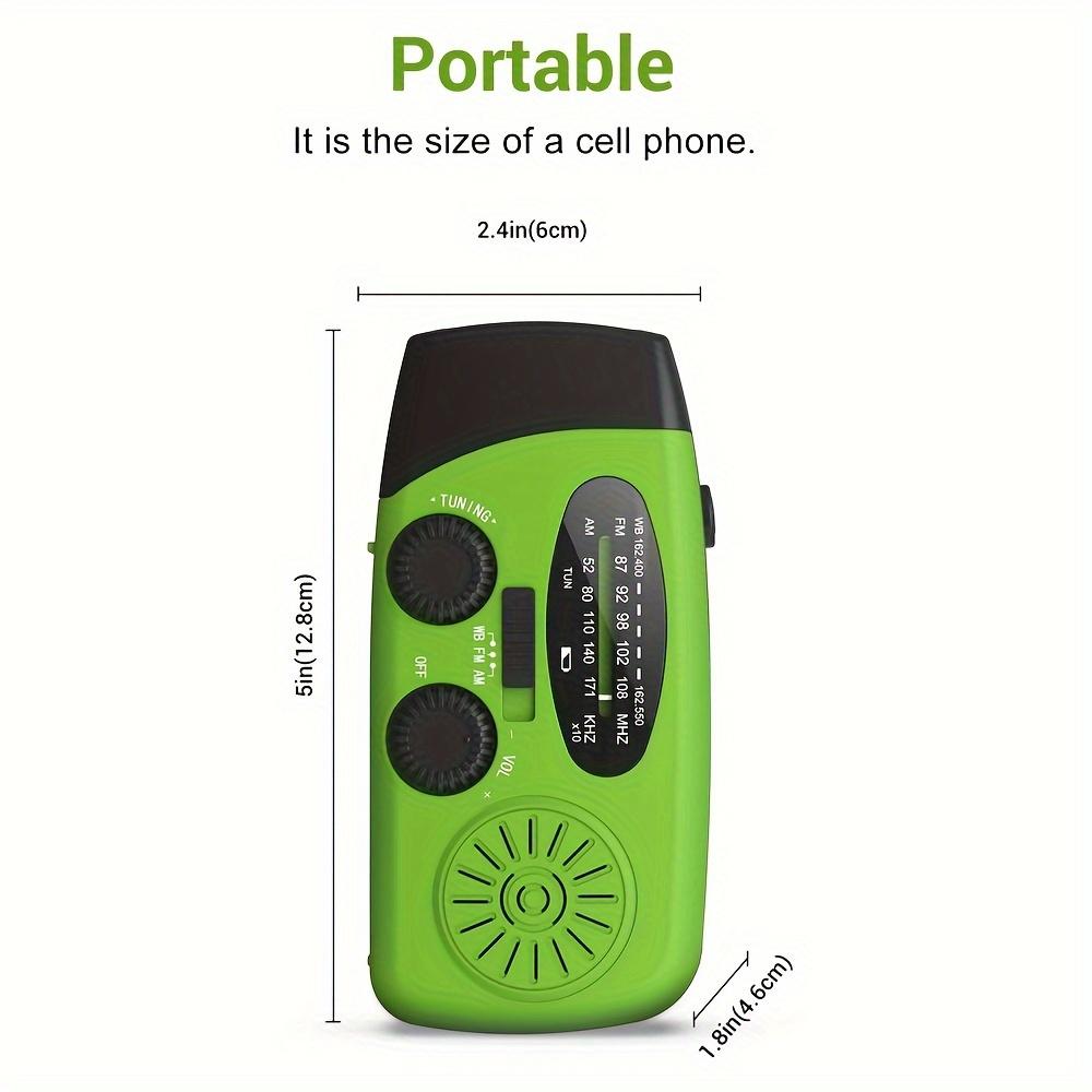 Portable Emergency Hand Radio with LED Flashlight and AM/FM Radio USB Rechargeable, Solar Powered, Camping, Hiking, Outdoor Adventure