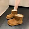 New Thick Cotton Shoes with Retro Thick Soles and Versatile Fleece-lined Snow Boots for Women