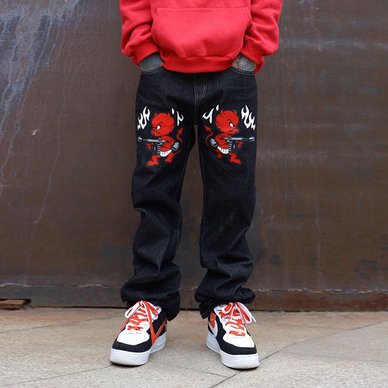 Mens Jeans Red Jeans Boys Kid's Red Ripped Jeans Denim Pants