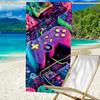 1pc Microfiber Beach Towel with Vibrant Game Controller Print, Ultra-Soft Material, Lightweight and Absorbent, Ideal for Yoga