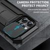 Invisible Stand Metal Tri-Proof Phone Case for iPhone 17/16Pro, Sliding Window Drop-Proof Protective Cover.