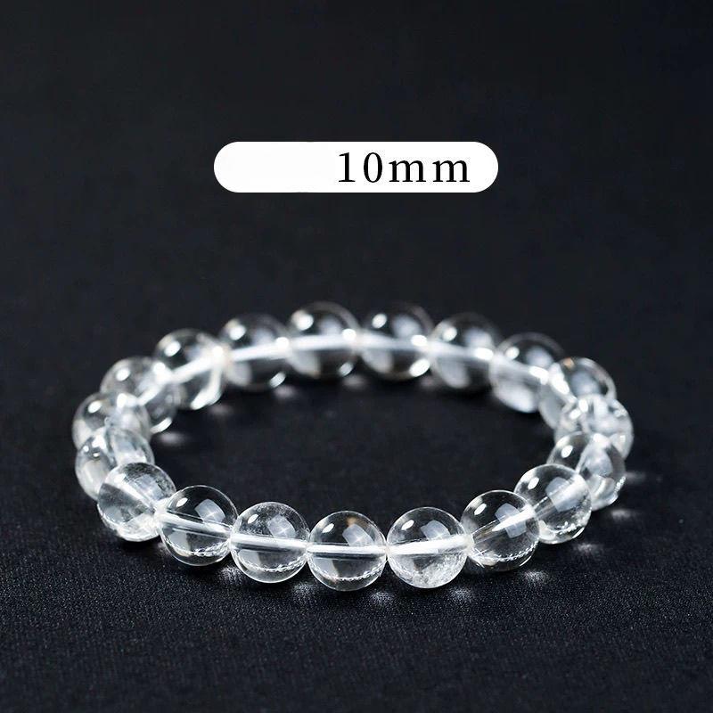 

Браслет из белого хрустального стекла, Хрустальный браслет, Украшения из бусин Будды чистого белого цвета, Подарок на день рождения.