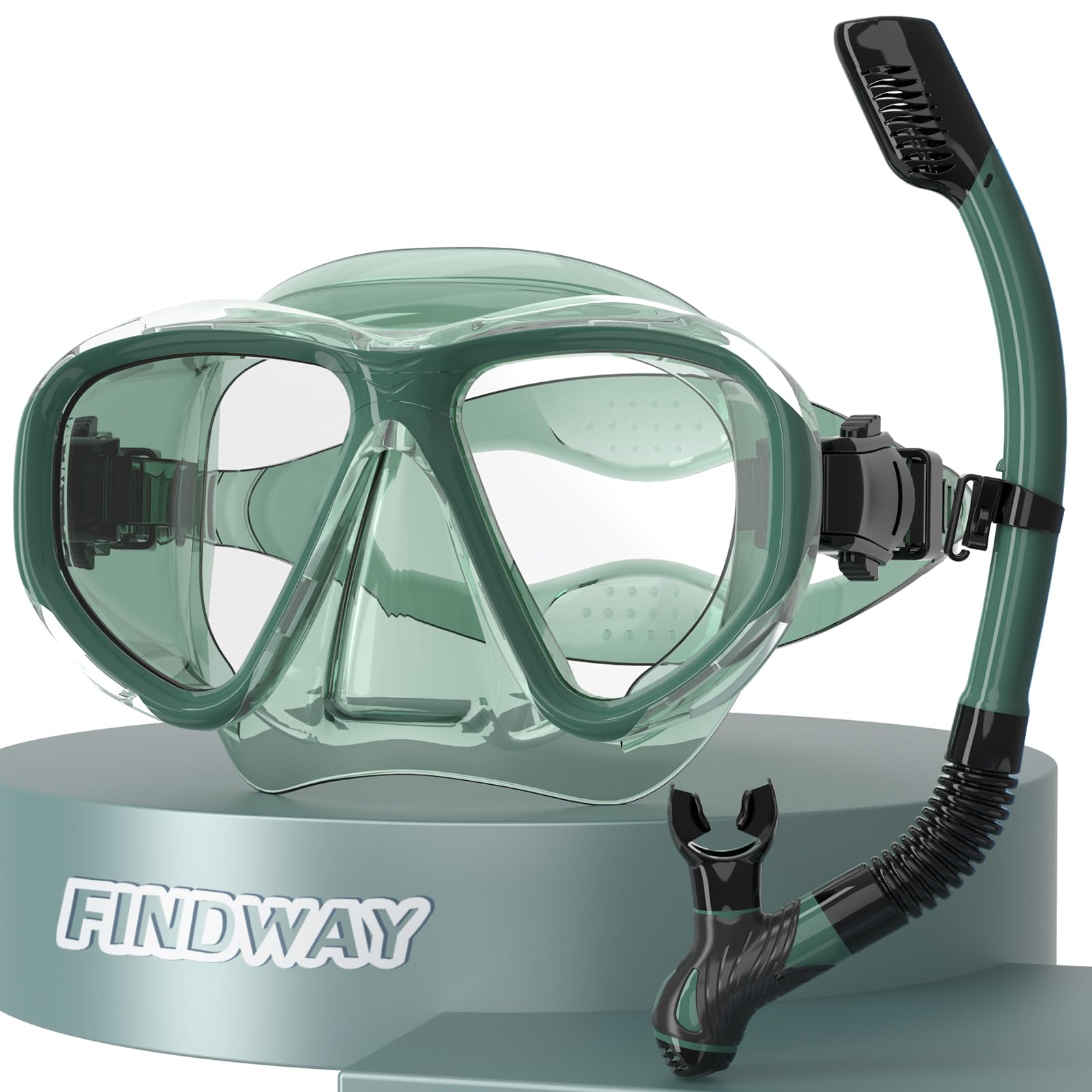 

Findway Маска для снорклинга и набор трубок для сухого снорклинга, дайвинга под водой, закаленное стекло, предотвращает попадание воды, широкий угол обзора, взрослые, набор, очки, унисекс,