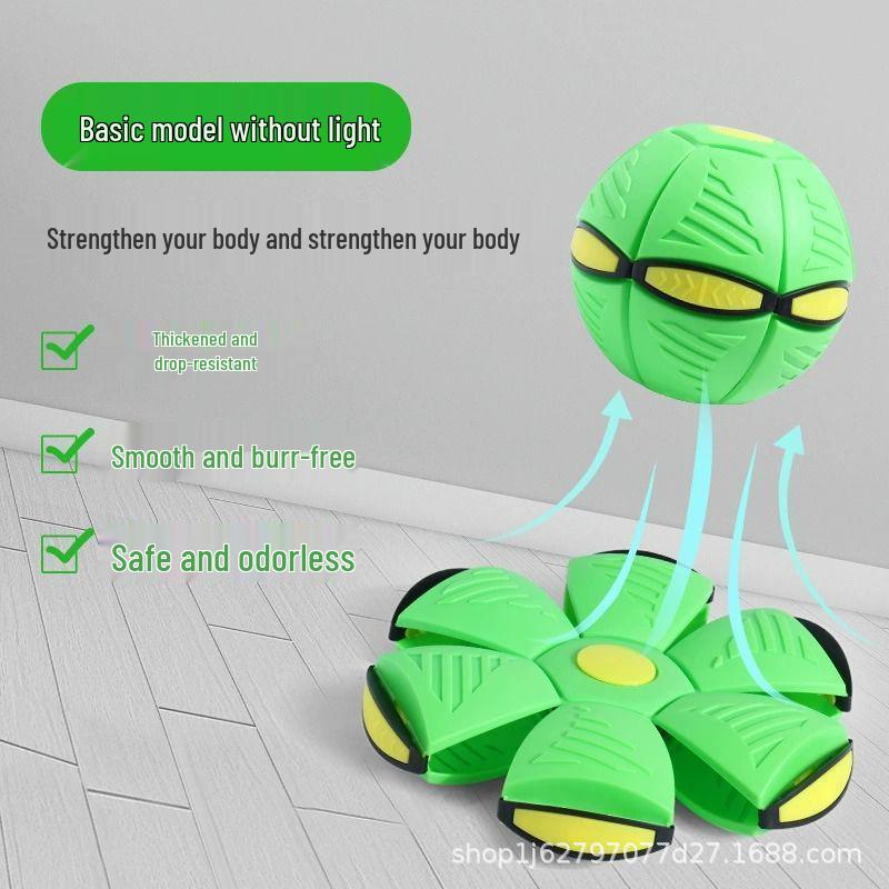 Children s Elastic Deformation Flying Saucer Toy - Luminous Outdoor Parent-Child Interactive Ball 16CM
