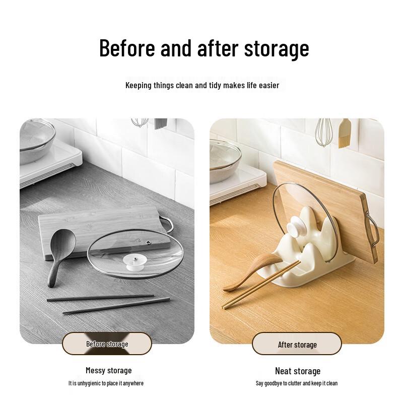 Kitchen Countertop Pot Lid & Utensil Organizer