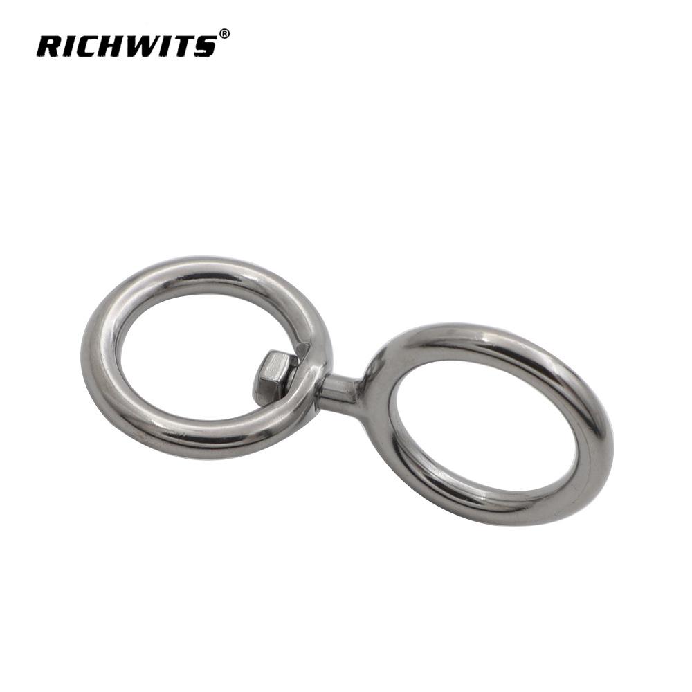 Stainless Steel Figure-Eight Swivel Buckle Keychain and Dog Leash Carabiner for Bags and Accessories. 5mm 304 stainless, weight 32g
