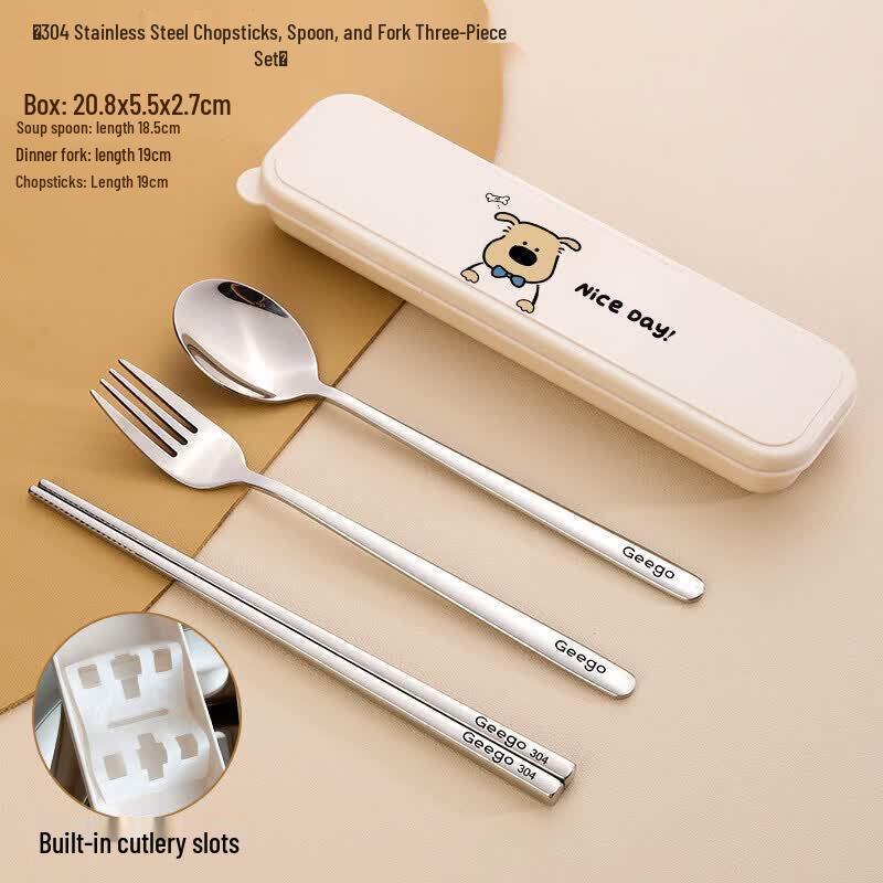 Kids Portable 316 Stainless Steel Chopsticks & Spoon Set