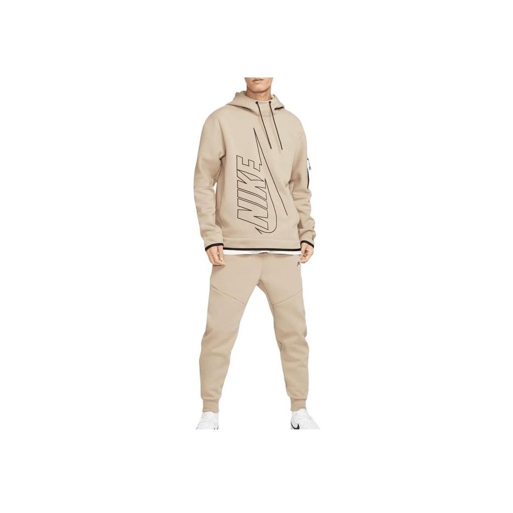 Nike Moletom com Capuz e Logo Masculino Hoodies Cáqui DX0578-247