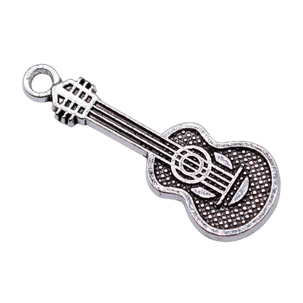 Musical Charms Multi Color Alloy Guitar Pendants For Music Themed Jewelry Making