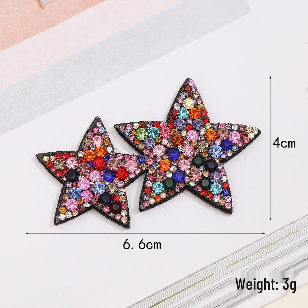 Full Diamond Rhinestone Star Patch – Self-Adhesive Crystal Flower for Shoes, Hats, and Clothing