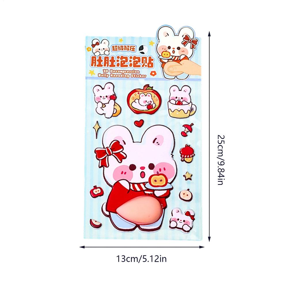 3D Soft Belly Stickers Cartoon Squeeze Decals Door Handle Protectors DIY Decorative Stickers For Laptops Phone Cases Notebooks