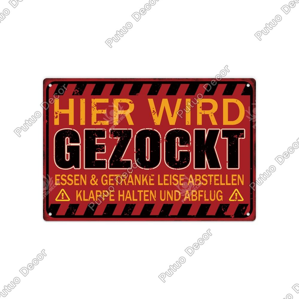 Putuo Decor Vintage German Metal Tin Sign  Rustic Wall Art for Home Office Cafe Farmhouse  Perfect Gift for Friends  Unique Deco