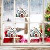 Christmas Double House Window Cling Removable Waterproof PVC Merry Christmas Winter Cabin Static Glass Sticker Holiday Party Decoration Decal