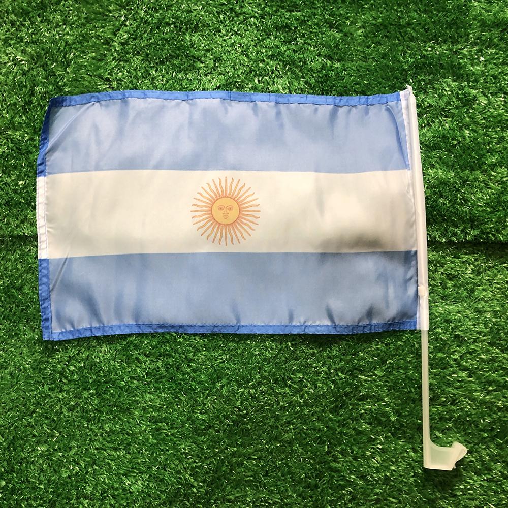 Bandiera Personalizzata 30*45cm Bandiera per Auto Argentina Bandiera da Auto Argentina da Sventolare Bandiera Nazionale Bandiera da Portabandiera da Sventolare con Asta di Plastica
