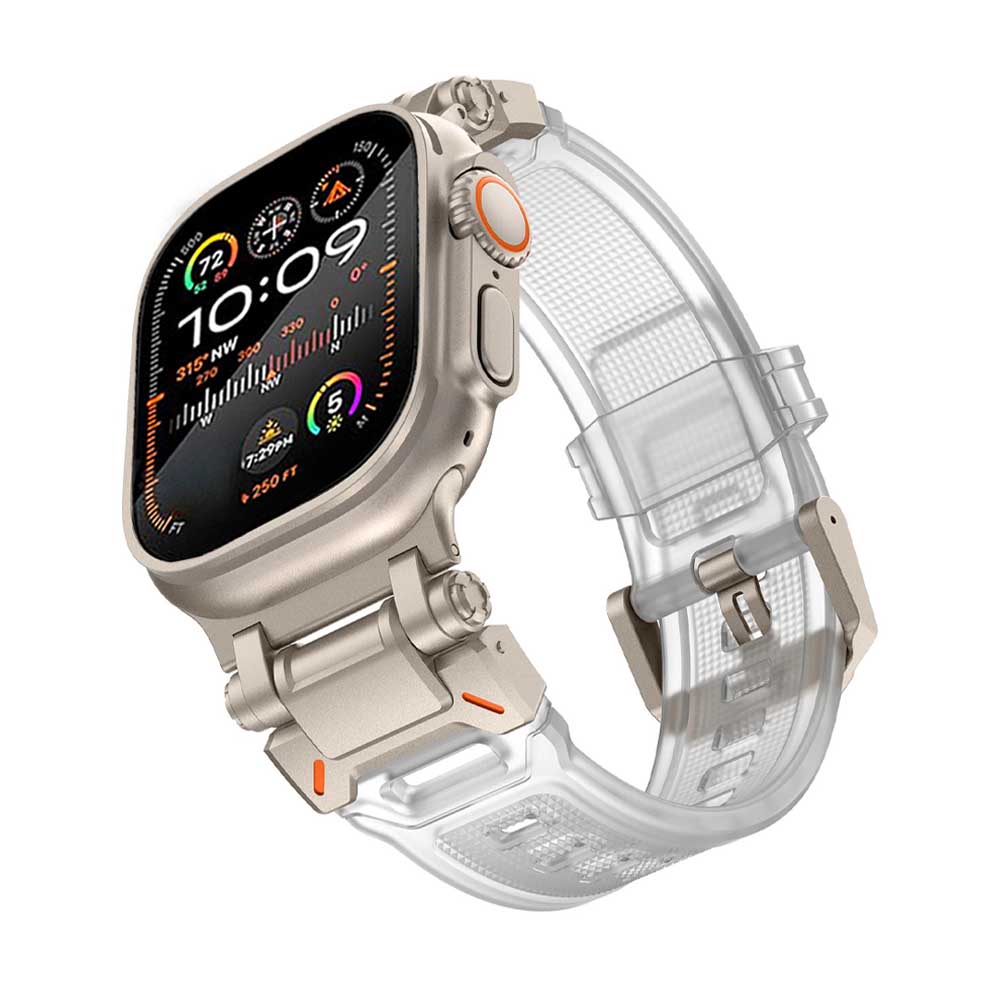 Silicone Transparent Strap For Apple Watch Ultra 2 49mm Series 9 8 7 45mm Soft Rubber Band For iWatch 6 5 4 Se 42mm 44mm Correa