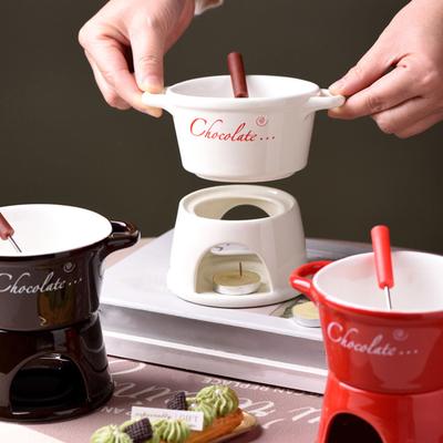 Ceramic Chocolate Fondue Mug Chocolate Melting Cup Cheese Melting Cup for Party Home Birthday Picnics