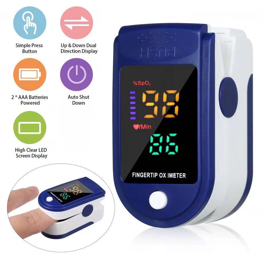 LK87 Fingertip Pulse Oximeter: Heart Rate & Oxygen Monitor, Black Gem