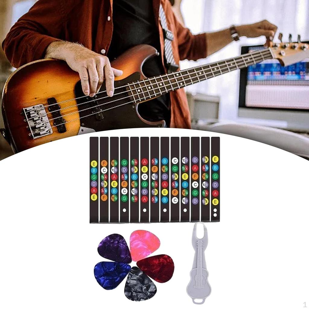 Easy Learning Guitar Fretboard Stickers and Picks: Master Your Musical