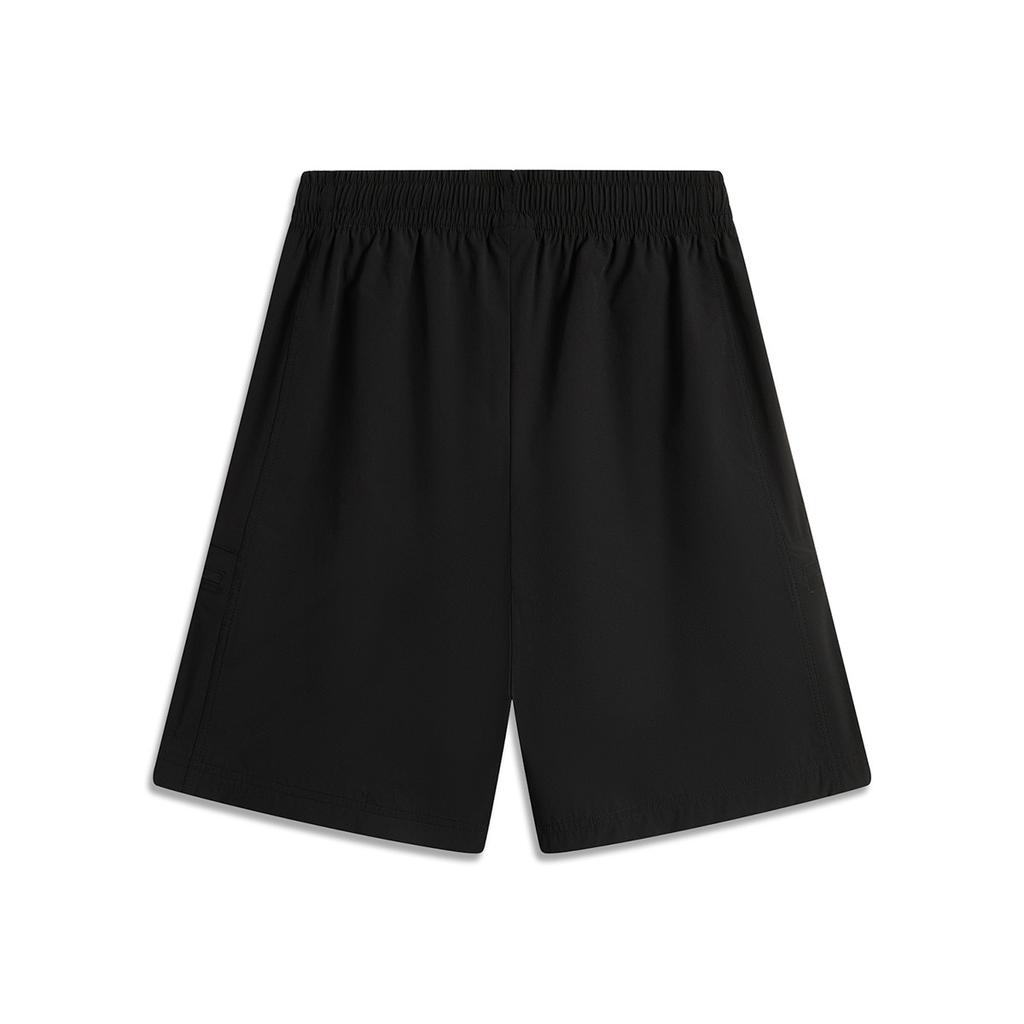 Li Ning Sports Fashion Series Solid Color Mid Waist Comfortable Breathable Versatile Sports Shorts Men Shorts Black AKSU589-2