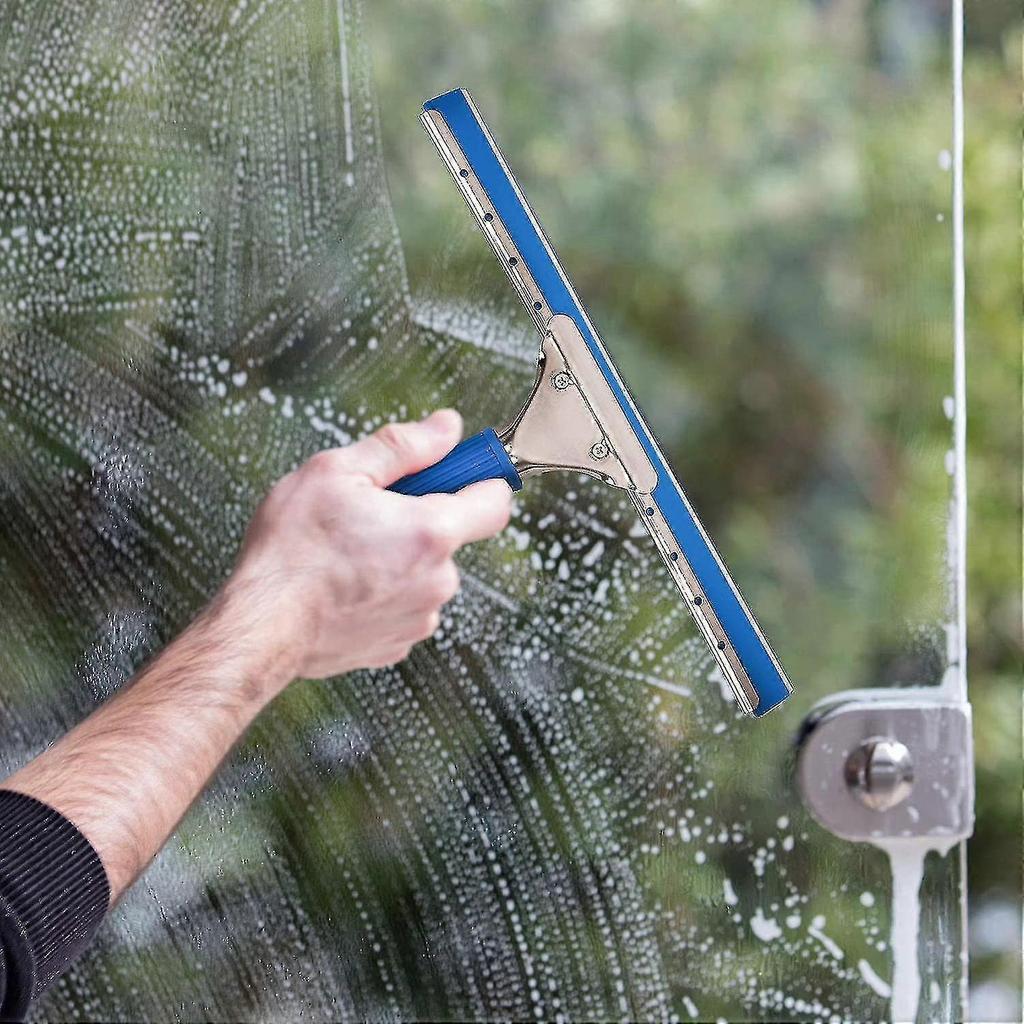 Window Cleaning Kit  Squeegee And Microfibre Window Cleaner - Car Cleaning Kit - 2-in-1 Combi Non-streak Glass Scrubber And Rubber Wiper