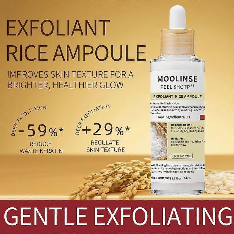 Peel Shot Glow Rice Peeling Ampoule White Rice Ampoule + Black Rice Ampoule Set, Soft Exfoliating Face & Body Scrub Dead Skin, Blackheads Remover for