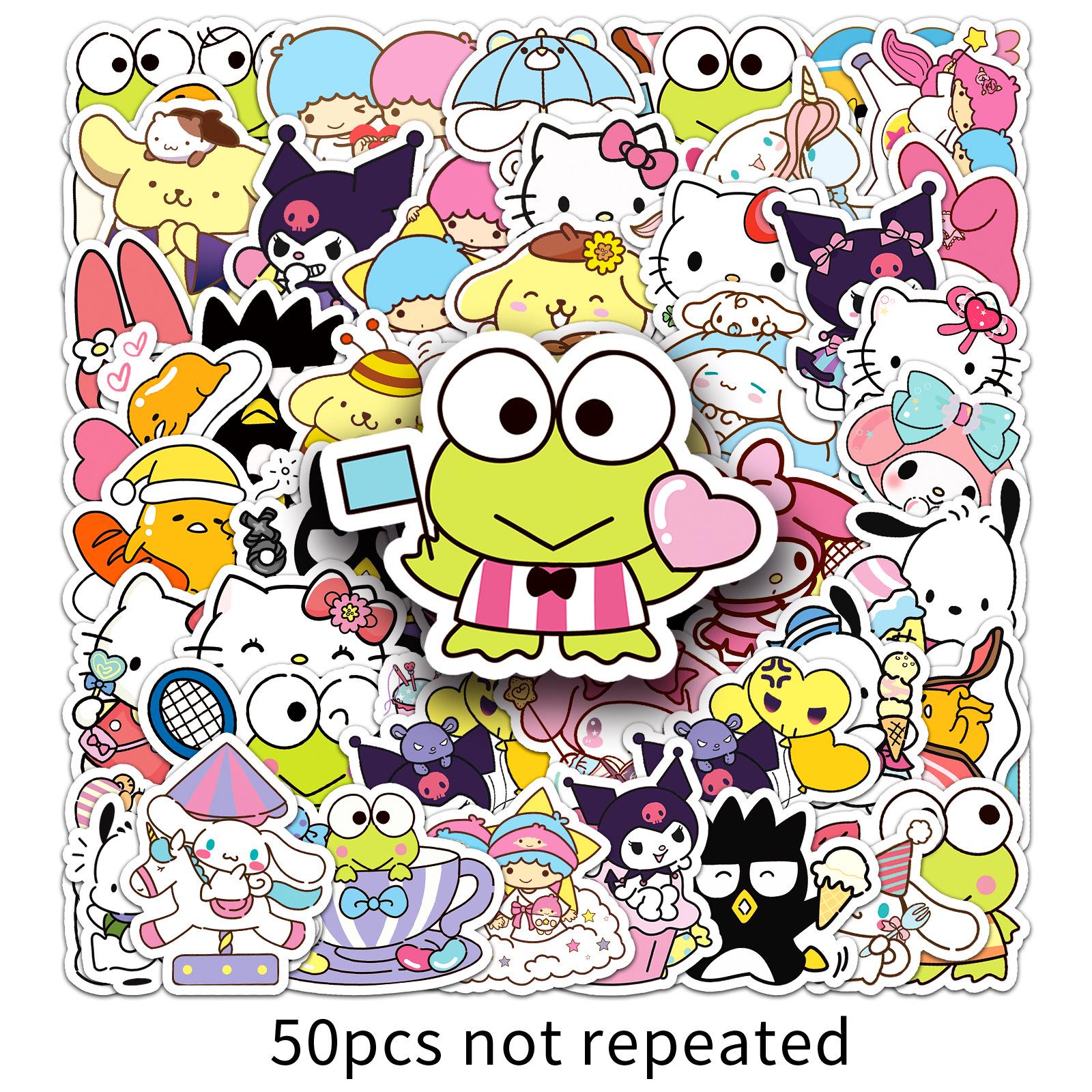 

Sanrio Mixed Stickers: 50 Cute Japanese Manga Character Stickers for Car, Phone, and Planner