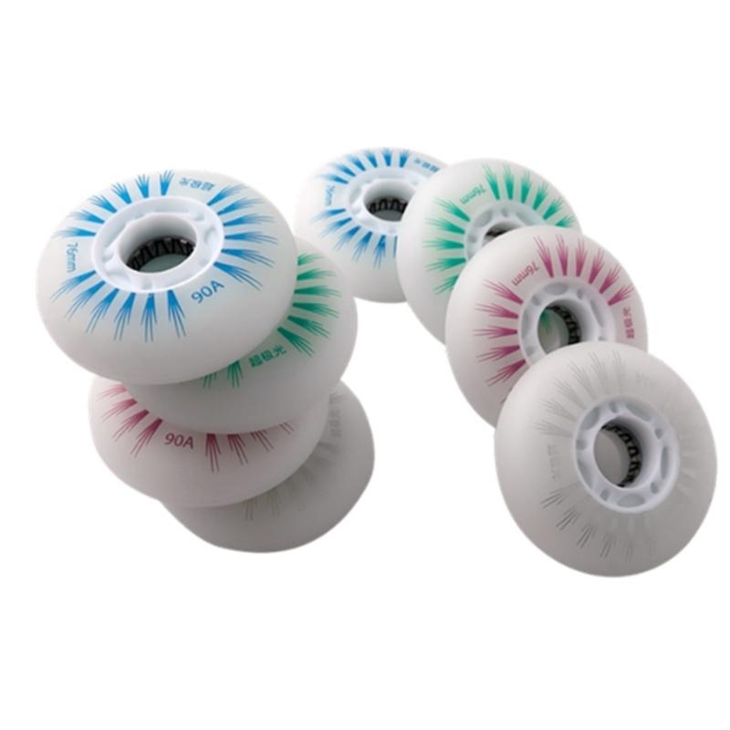 4 Pezzi Ruote Luminose Lampeggianti per Pattini in Linea Ruota LED Ruota da Pattinaggio Ruote per Pattini a Rotelle in Linea per Pattinare