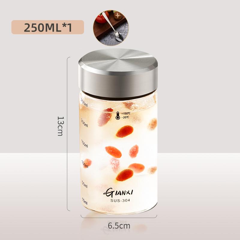 

GIANXI Бутылка для меда Желтый персик Емкость для хранения вина Бутылка для хранения Стеклянная бутылка Вакуумная герметичная Бутылка для хранения еды из птичьего гнезда 1-tier