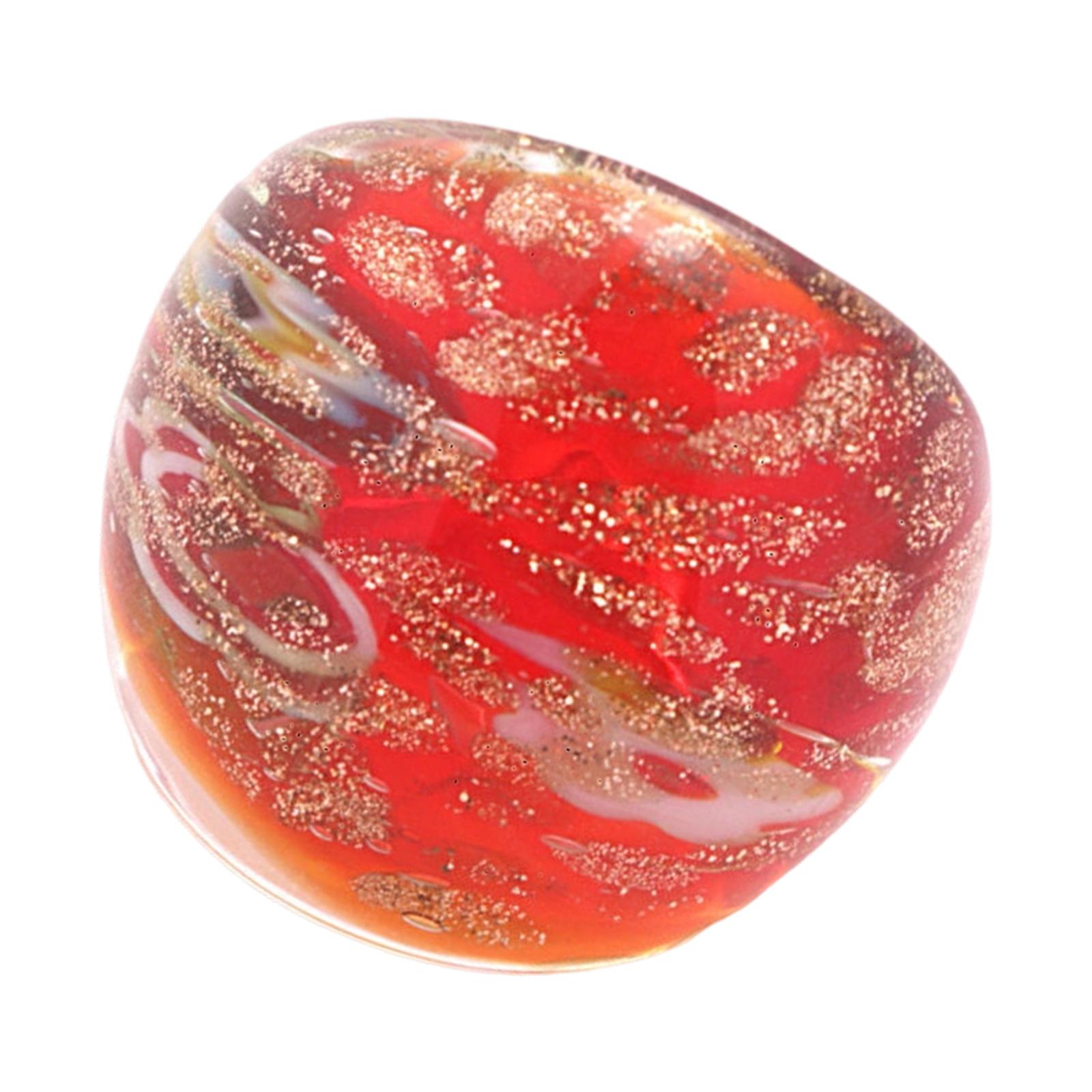 

Художественное кольцо из муранского стекла с уникальной инкрустацией золотым песком. Кольцо ручной работы. Этнические аксессуары для стильных женщин. красный