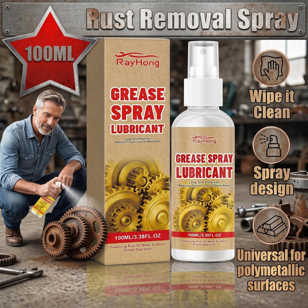 RAYHONG Rostlöser Spray für Auto, Metallrostentferner für Kfz-Werkzeuge, Industriequalität für Schrauben Muttern Ketten 100ML