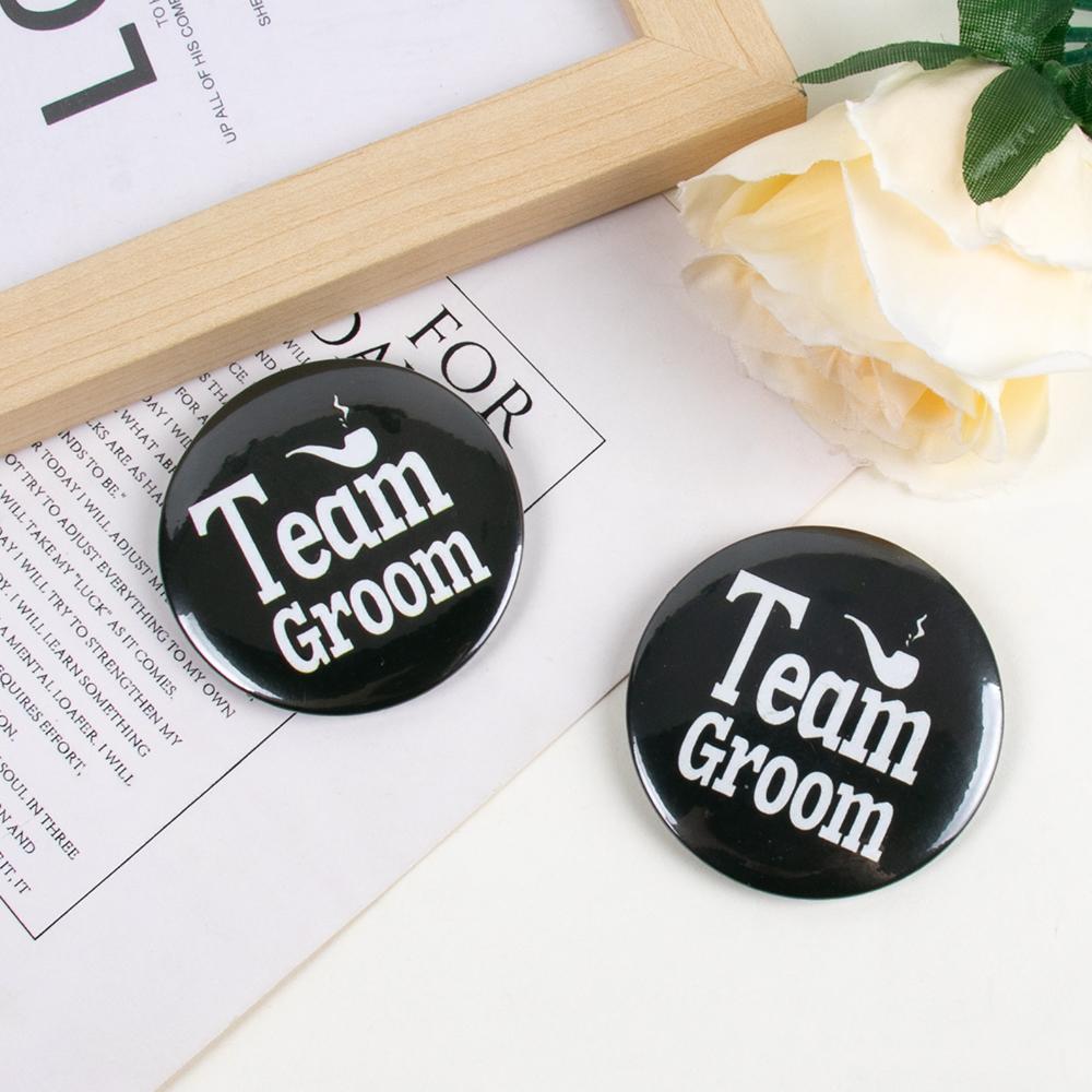 1-12pcs Bachelor Party Badge Pins Team Groom/Groom To Be Buttons Pins Decoration Men Groomsman Accessory Wedding Ideas Gifts