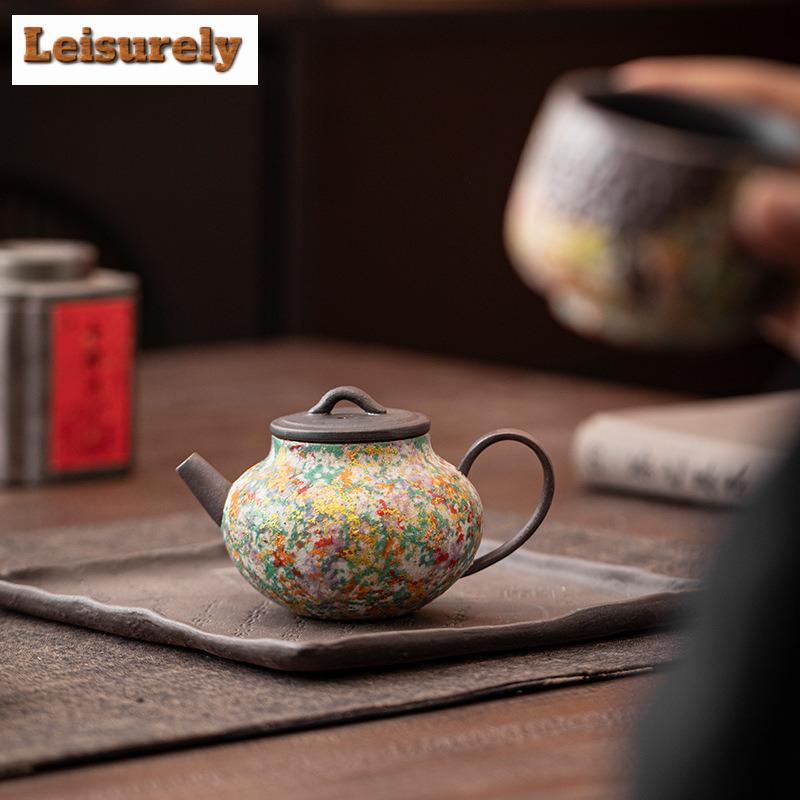 150ML Rock Painting Time Teapot Elegant Tea Infuser Pot Tea Maker Kettle With Ball Hole Tableware Accessories Collection Craft