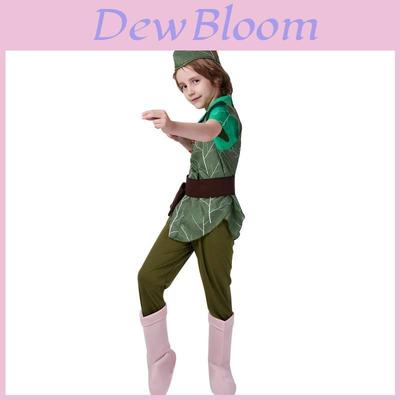 Peter Pan Costume Kids Boys Fantasy Role Play Set With Polyester Material For Halloween Parties