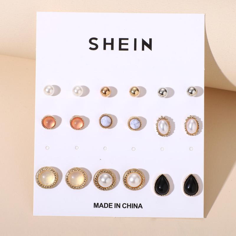 Горячая Распродажа – Набор Геометрических Серьг-Гвоздиков со Стразами – Универсальные Модные Аксессуары для Женщин F-01021