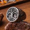 Vintage Wikinger Vegvisir Kompass Ringe für Herren Edelstahl Nordisch Odin Rabe Amulett Runenring Biker Schmuck