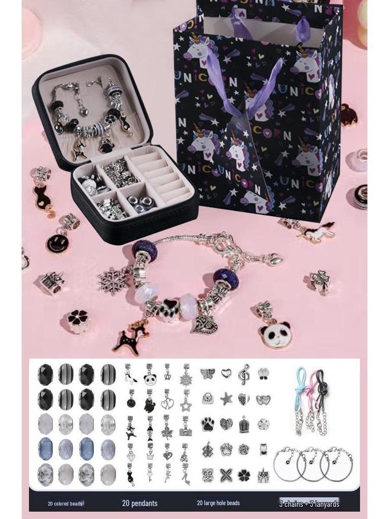 DIY Handmade Crystal Bead Bracelet Set - Holiday Gift Jewelry Accessories.