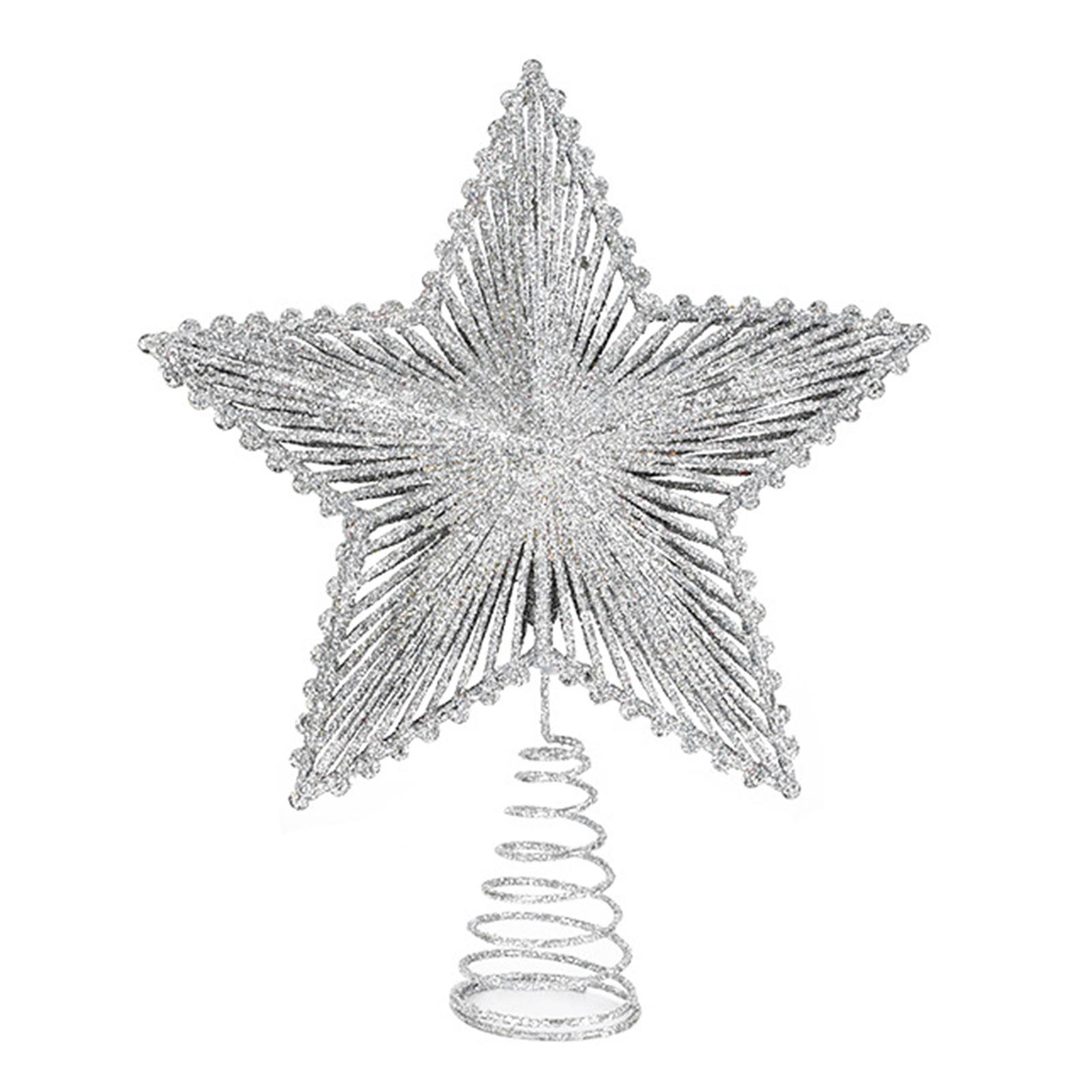 

Xmas Metal Tree Topper Enhances Festive Ambiances Home Xmas Decor серебряный