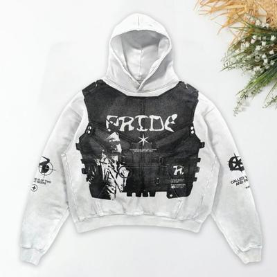 Men's Hoodie Gothic Skull Retro Polyester Fabric Streetwear Soft Print Loose Fit Hoodie