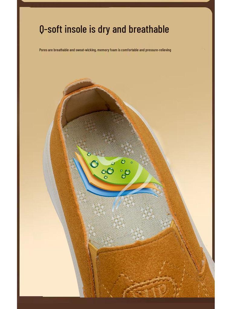 Dámské lehké mokasíny s tlustou podrážkou na nazouvání pro jaro 2025 - Všestranné a stylové látkové boty ve starém pekingském stylu