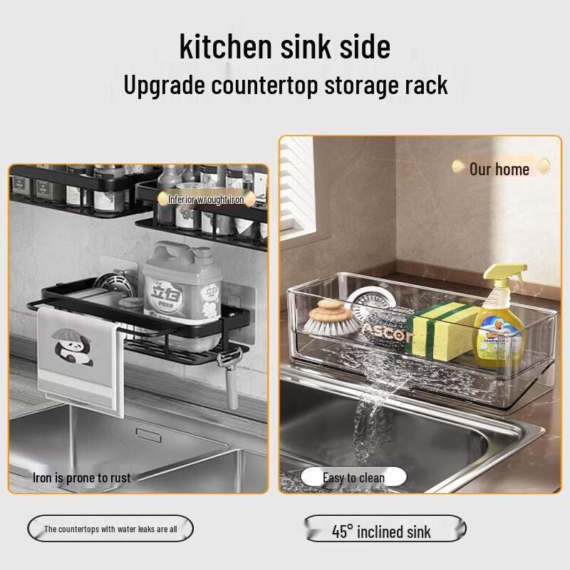 Multi-functional Kitchen Sink Organizer with Drain Rack