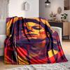 1Pc Abstract Pop Art Portrait Flannel Blanket, Soft And Comfortable, Casual Warm, Camping Travel, Christmas, Halloween Xmas Gift L1223