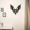 Metal Dragon Head Wall Sculpture Winged Handcrafted Iron Black Art for Outdoor Office Decor Asian Theme Gift Christmas Halloween Birthday