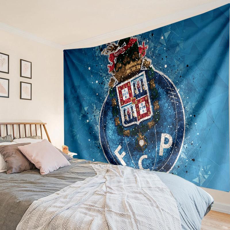 1 Stück FC Porto Wappen Design Wandteppich zum Aufhängen für Schlafzimmer, Wohnzimmer, Spielzimmer, Dekorationskunstzimmer Wandteppich Feiertags- und Geburtstagsgeschenke